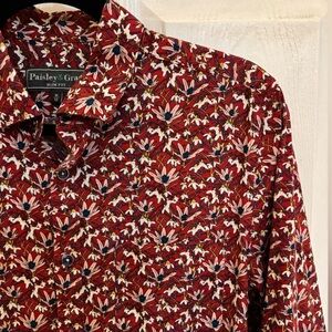 Paisley & Gray Floral Long Sleeve Slim Fit Button Down Shirt.